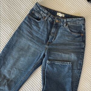 H&M Women's Straight Leg Jeans in Denim Blue